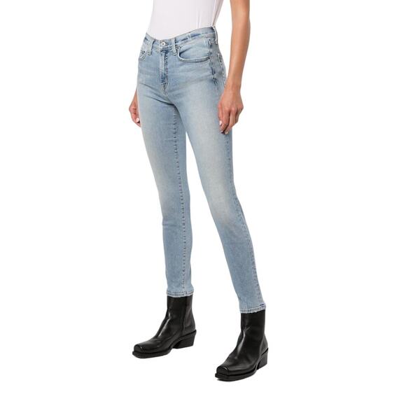Nili Lotan Light Blue Distressed Ankle Mid Rise Skinny Jeans - Picture 1 of 11